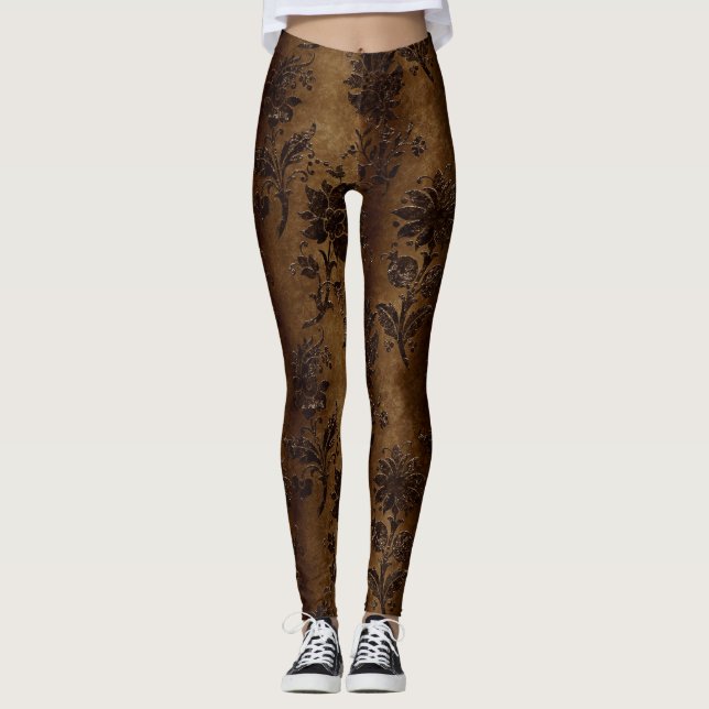 The Bronze Velvet  Series Design 8  Leggings (Front)