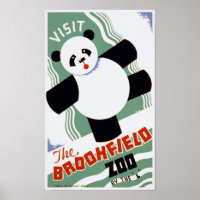 The Brookfield Zoo Panda Vintage WPA Posters