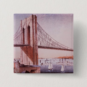 The Brooklyn Bridge 15 Cm Square Badge