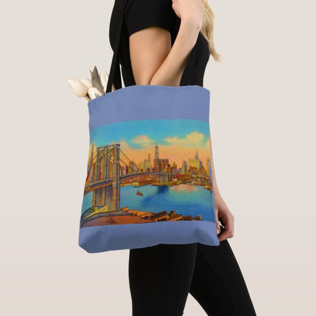 the Brooklyn Bridge print Tote Bag (Close Up)