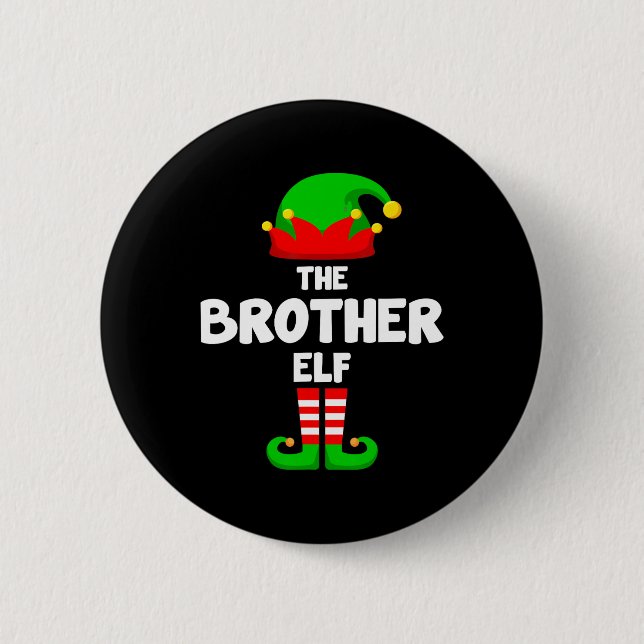 The Brother Elf Funny Christmas Matching Family Pa 6 Cm Round Badge (Front)