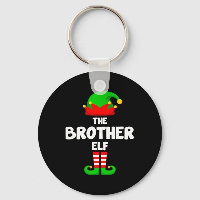 The Brother Elf Funny Christmas Matching Family Pa Key Ring (Front)