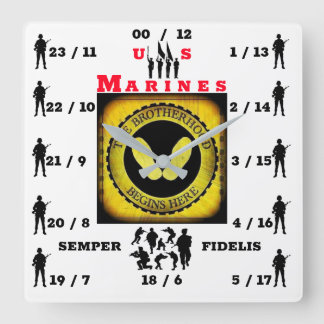 THE BROTHERHOOD BEGINS HERE SQUARE WALL CLOCK