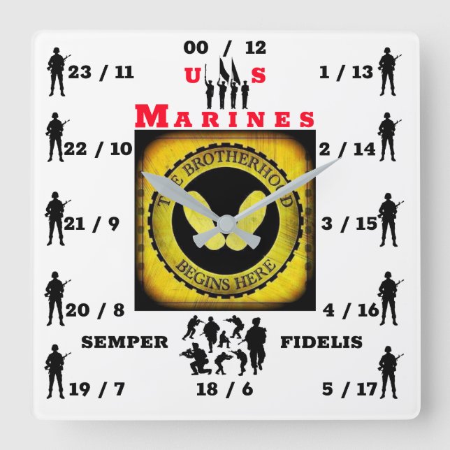 THE BROTHERHOOD BEGINS HERE SQUARE WALL CLOCK (Front)