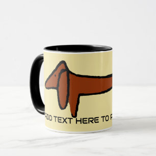 The Brown  Dachshund, add text,  Mug