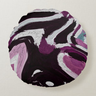 The brush stroke graphic abstract background. Art Round Cushion