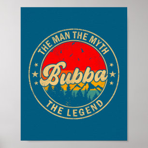 The Bubba Myth Legend Vintage Retro Poster