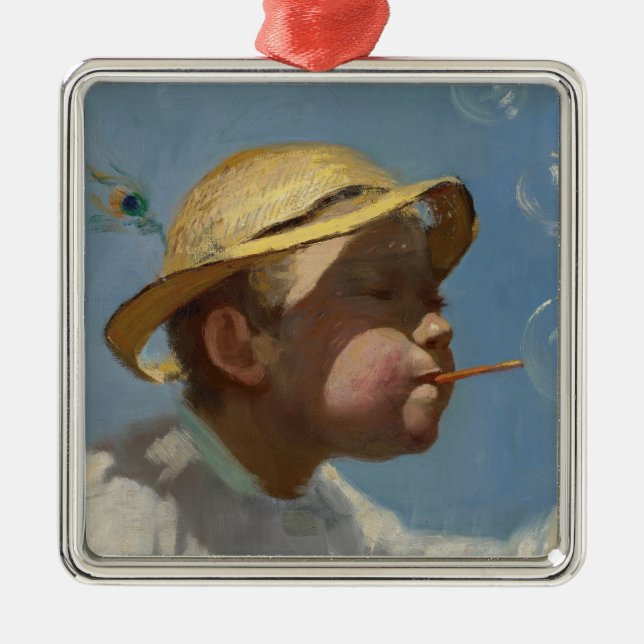 The Bubble Boy (by Paul Peel) Metal Ornament (Front)