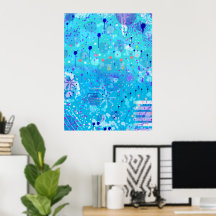 The Bubble Machine: Blue Abstract Art 