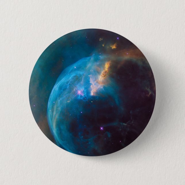 The Bubble Nebula, Ngc 7635. 6 Cm Round Badge (Front)