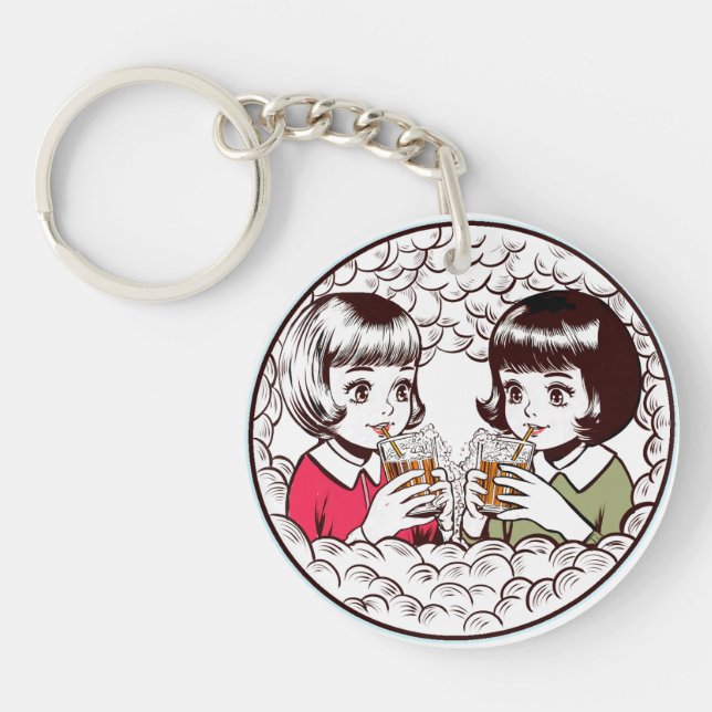 the Bubbling Sisters ACRYLIC KEY HOLDER Ring (Front)