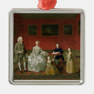 The Buckley-Boar Family, c.1758-60 (oil on canvas) Metal Ornament
