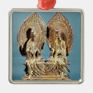 The Buddhas Prabhutaratna and Sakyamuni Metal Tree Decoration