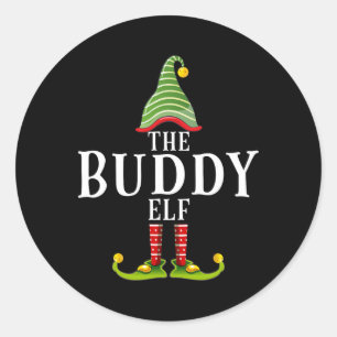 The Buddy Elf Funny Matching Pajama Xmas  Classic Round Sticker