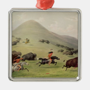 The Buffalo Hunt, c.1832 Metal Tree Decoration