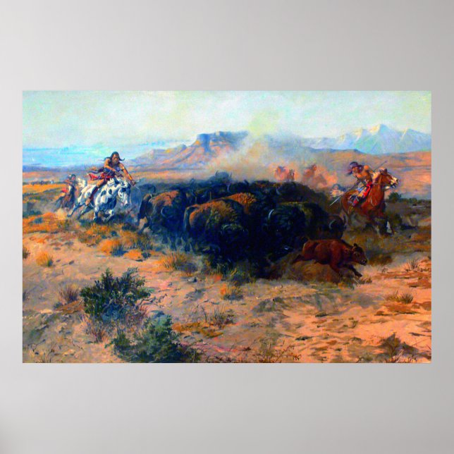 The Buffalo Hunt Native American Hunt Poster (Front)