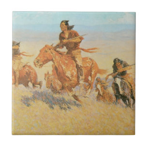 The Buffalo Runners, Big Horn Basin by Remington Ceramic Tile