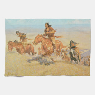 The Buffalo Runners, Big Horn Basin by Remington Tea Towel