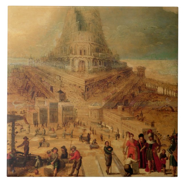 The building of the Tower of Babel (panel) Tile (Front)