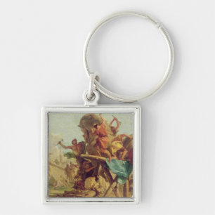 The Building of the Trojan Horse, c.1760 Key Ring