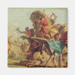The Building of the Trojan Horse, c.1760 Magnet