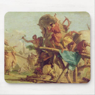 The Building of the Trojan Horse, c.1760 Mouse Pad