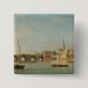 The Building of Westminster Bridge with an imagina 15 Cm Square Badge