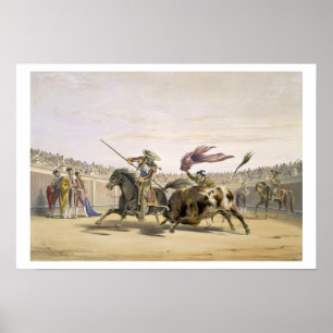 The Bull Following up the Charge, 1865 (colour lit Poster