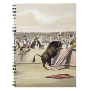 The Bull Leaping the Barriers, 1865 (colour litho) Notebook