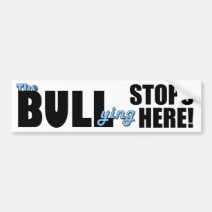 The Bull-ying Stops Here Blue Bumper Sticker