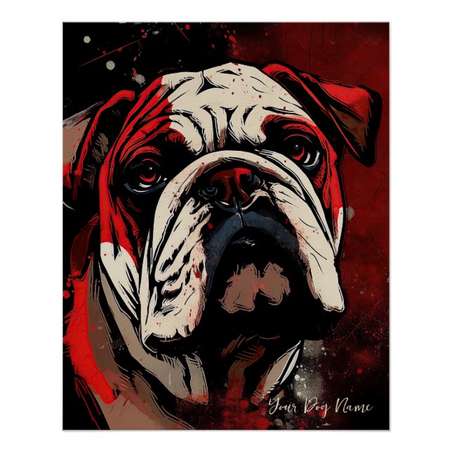 The Bulldog, Red and Black 004 - Ulises Dallaire Poster (Front)