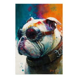 The Bulldog With Sunglasses - Composition 010 Poster