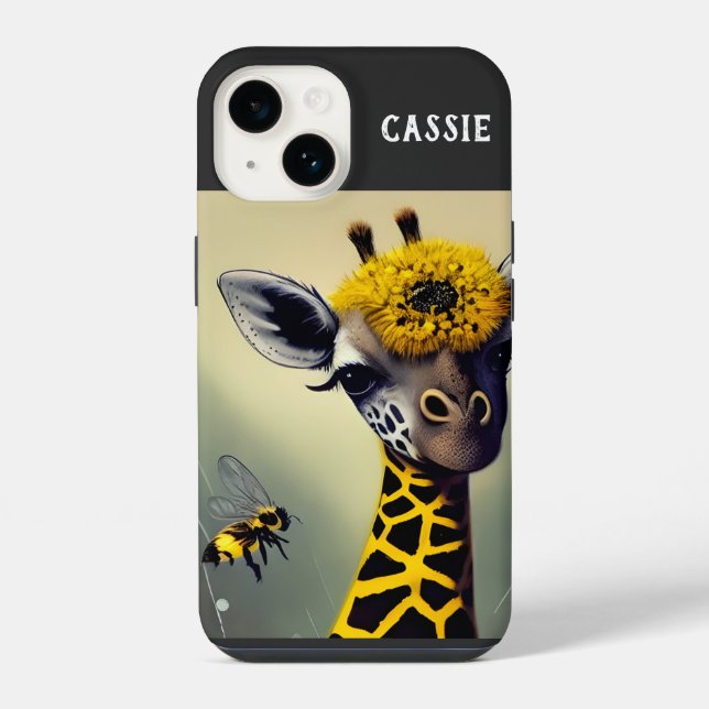 The Bumble Giraffe Personalised iPhone Case (Back)