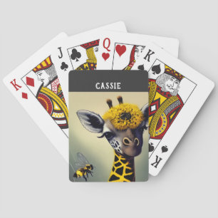 The Bumble Giraffe Personalised  Playing Cards