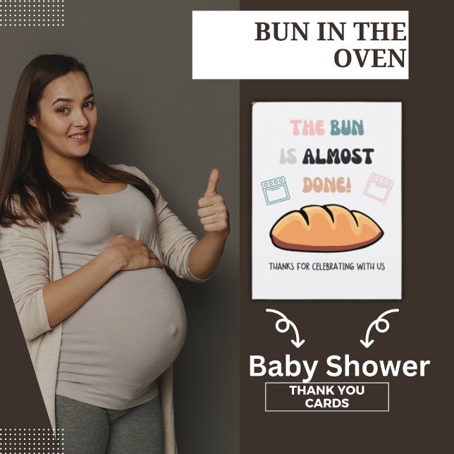 The Bun Is Almost Done Baby Shower Thank You Postcard (The Bun Is Almost Done Baby Shower Thank You Postcards)