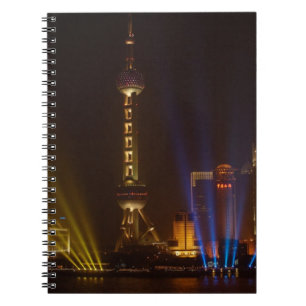 The Bund (waterfront) in Shanghai. Looking Notebook