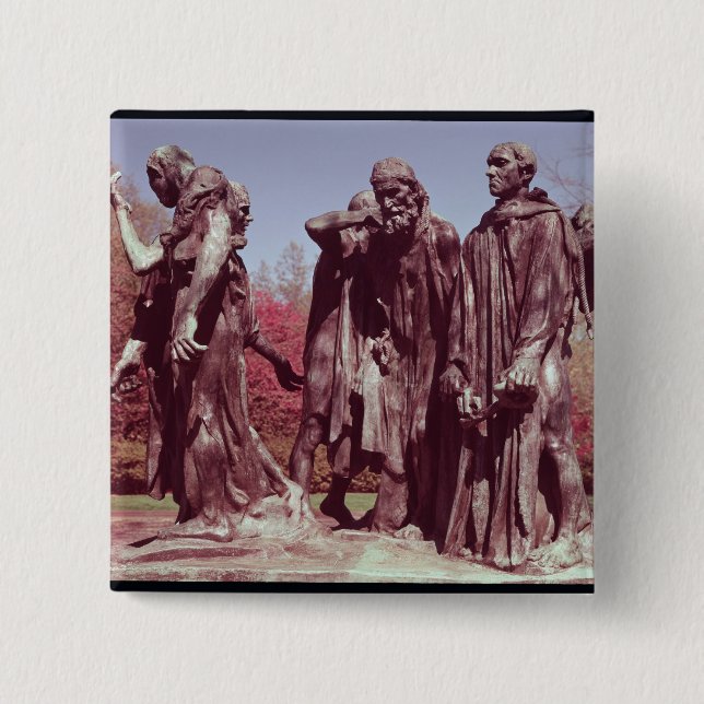 The Burghers of Calais 15 Cm Square Badge (Front)