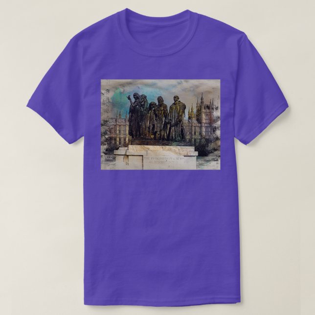 The Burghers Of Calais by Rodin in London T-Shirt (Design Front)