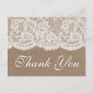 The Burlap & Lace Wedding Collection Postcard