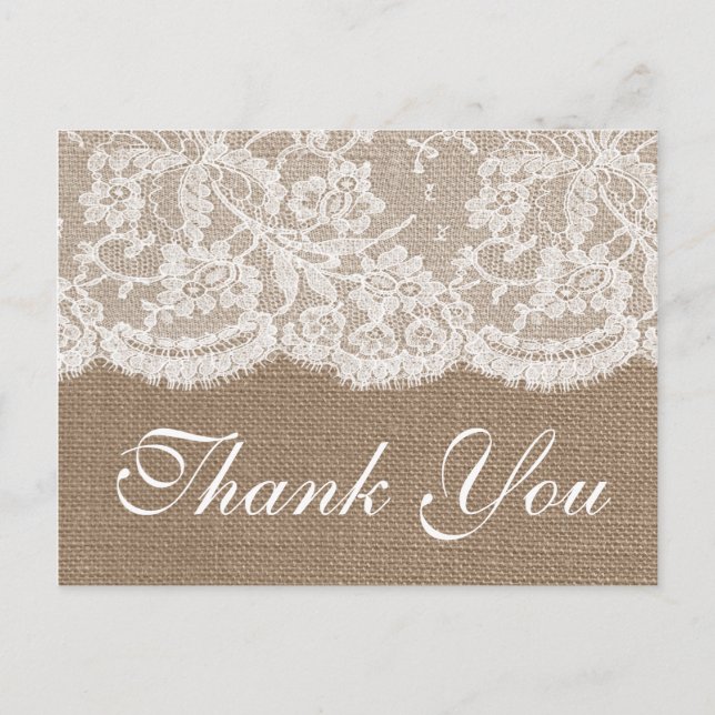 The Burlap & Lace Wedding Collection Postcard (Front)