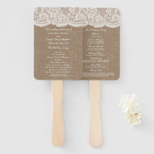 The Burlap & Lace Wedding Collection Programs Hand Fan