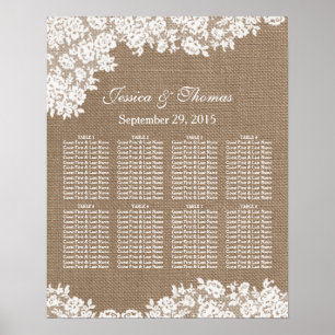 The Burlap & Lace Wedding Collection Seating Chart