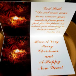 "The Burning Bush" Real Foil Holiday Card