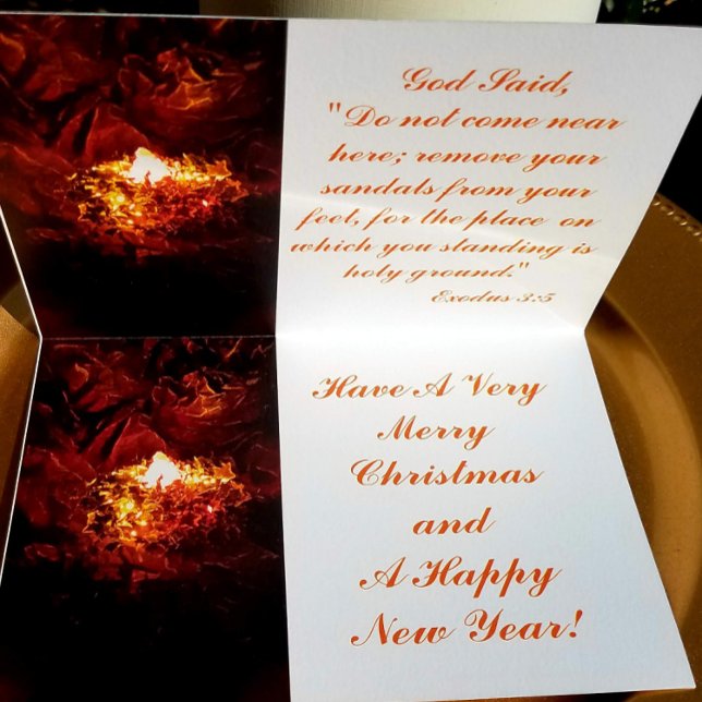 "The Burning Bush" Real Foil Holiday Card ( This design is called "The Burning Bush." I was inspired by the story of Moses.)