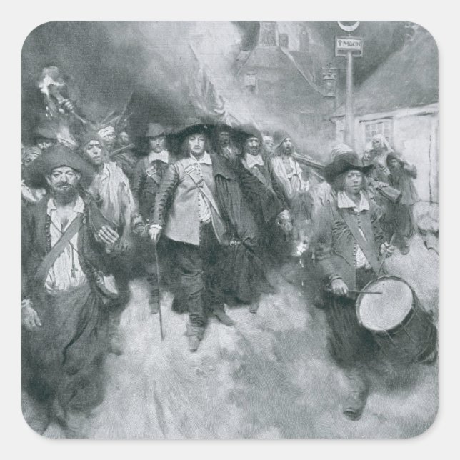 The Burning of Jamestown Square Sticker (Front)