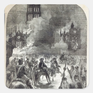 The burning of Old St. Paul's, 1666 Square Sticker