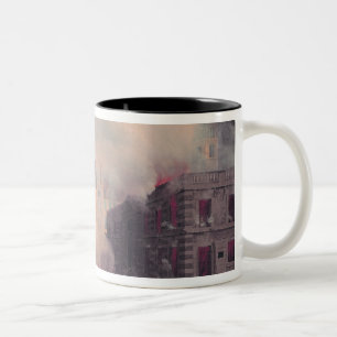 The Burning of the Chateau d'Eau Two-Tone Coffee Mug