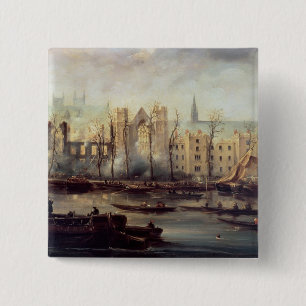 The Burning of the Houses of Parliament 15 Cm Square Badge