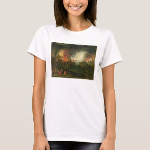 The Burning of Troy (oil on copper) T-Shirt