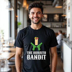 The Burrito Bandit Funny Mexican Food T-Shirt